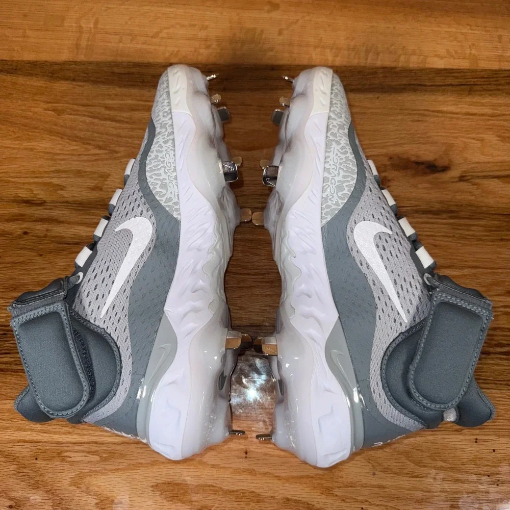 Nike Alpha Huarache Elite 4 Mid Baseball Cleats Gray DJ6520-012 Men's Size 7.5